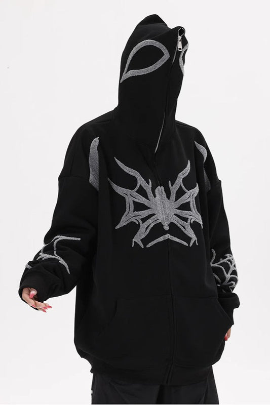Street Style Spider Print Hoodie