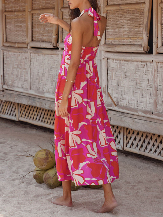 Lotus Blossom - Halter Midi Dress