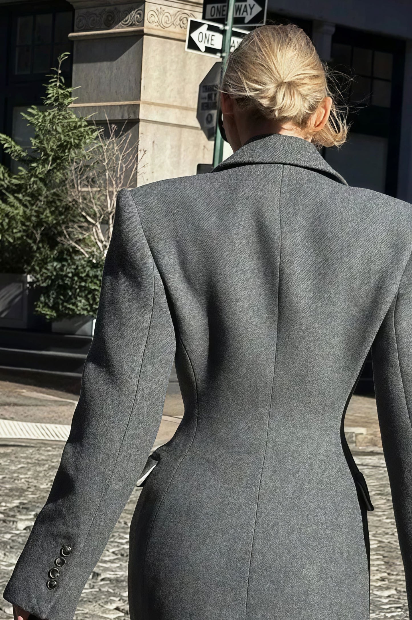 Wool Blend Elegant Lapel High Waist Long Overcoat