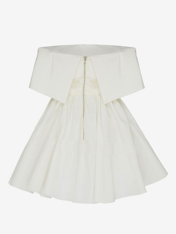 Short Party Dresses White Off The Shoulder Semi Formal Mini Dress