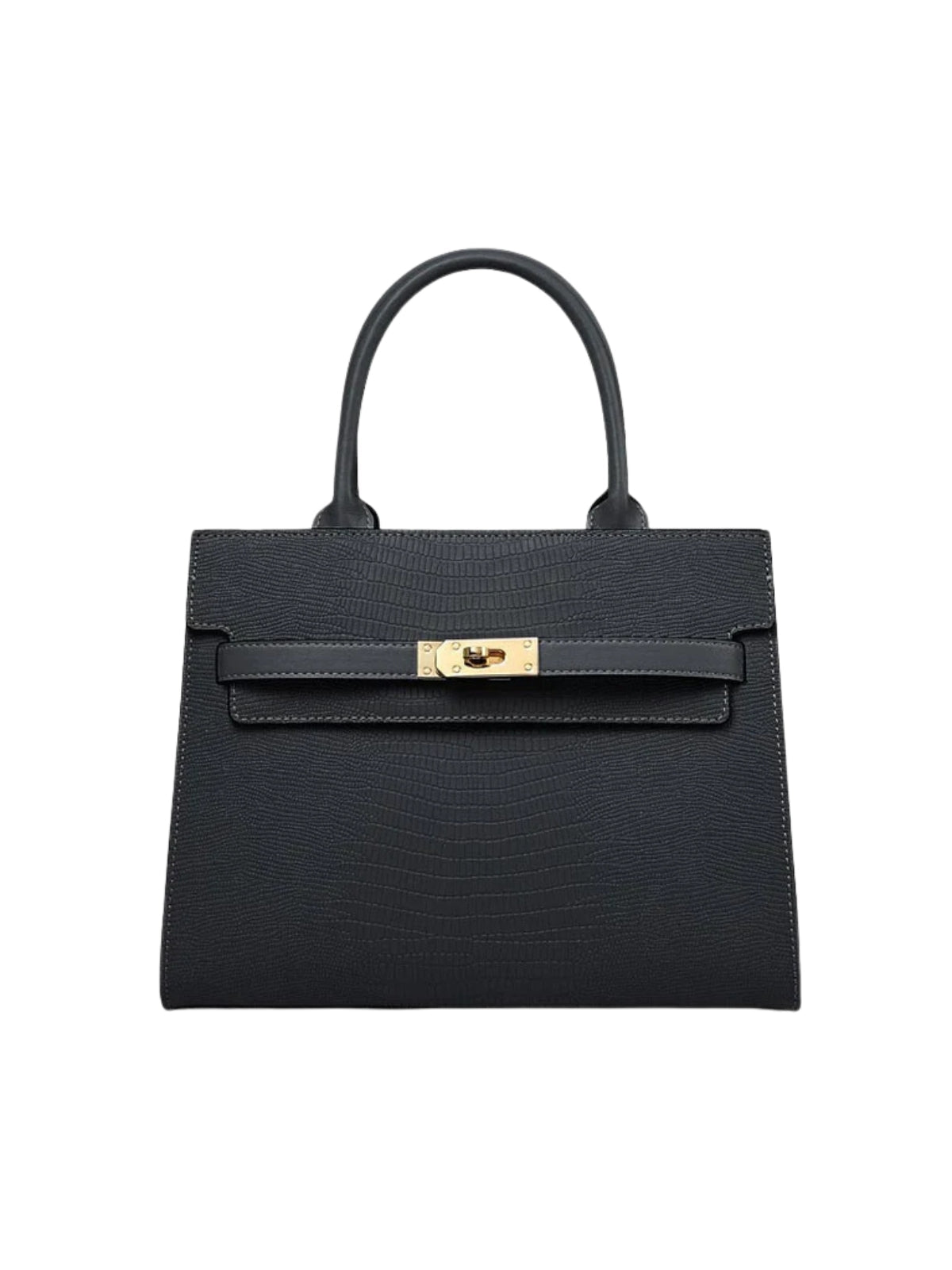 Atelier Structured Leather Handbag | Gold Turn-Lock Closure