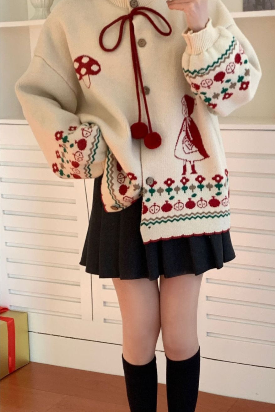 Pompom Oversized Cardigan