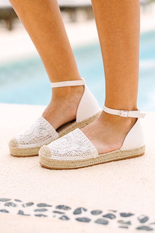 White Espadrille Flats