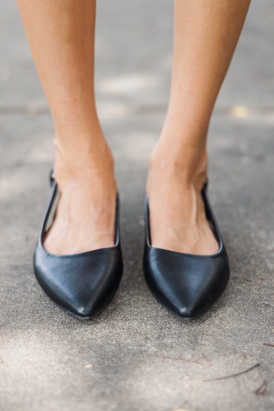 News To Me Black Slingback Flats - Stylish and Comfortable