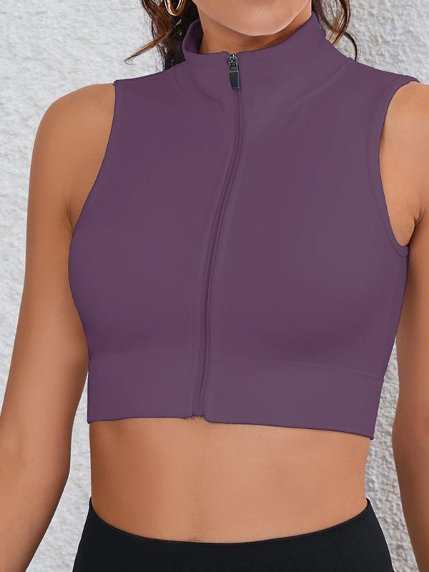 Turtleneck Zipper Seamless Sweat-wicking And Quick-drying Sports Vest