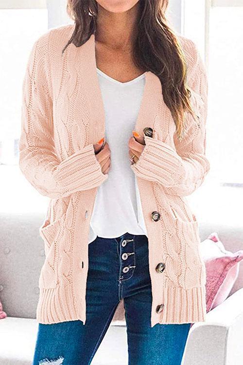 Margovil Button Up Chunky Cardigans with Pockets