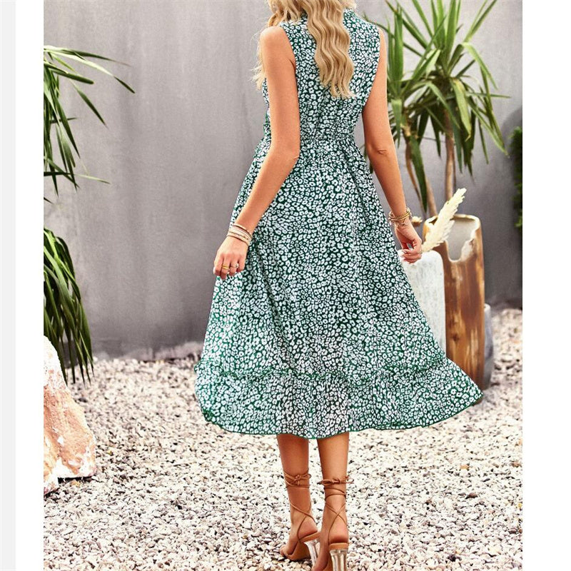 Floral Print V-Neck Sleeveless Maxi Dress in Various Colors