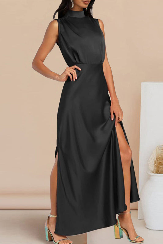 Celebrities Elegant Solid Solid Color Halter A Line Dresses(5 Colors)