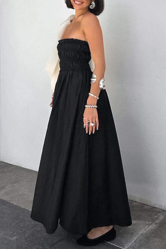 Sexy Patchwork Strapless Strapless Dresses