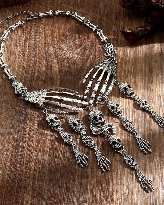 Skull Claw Tassel Necklace Set