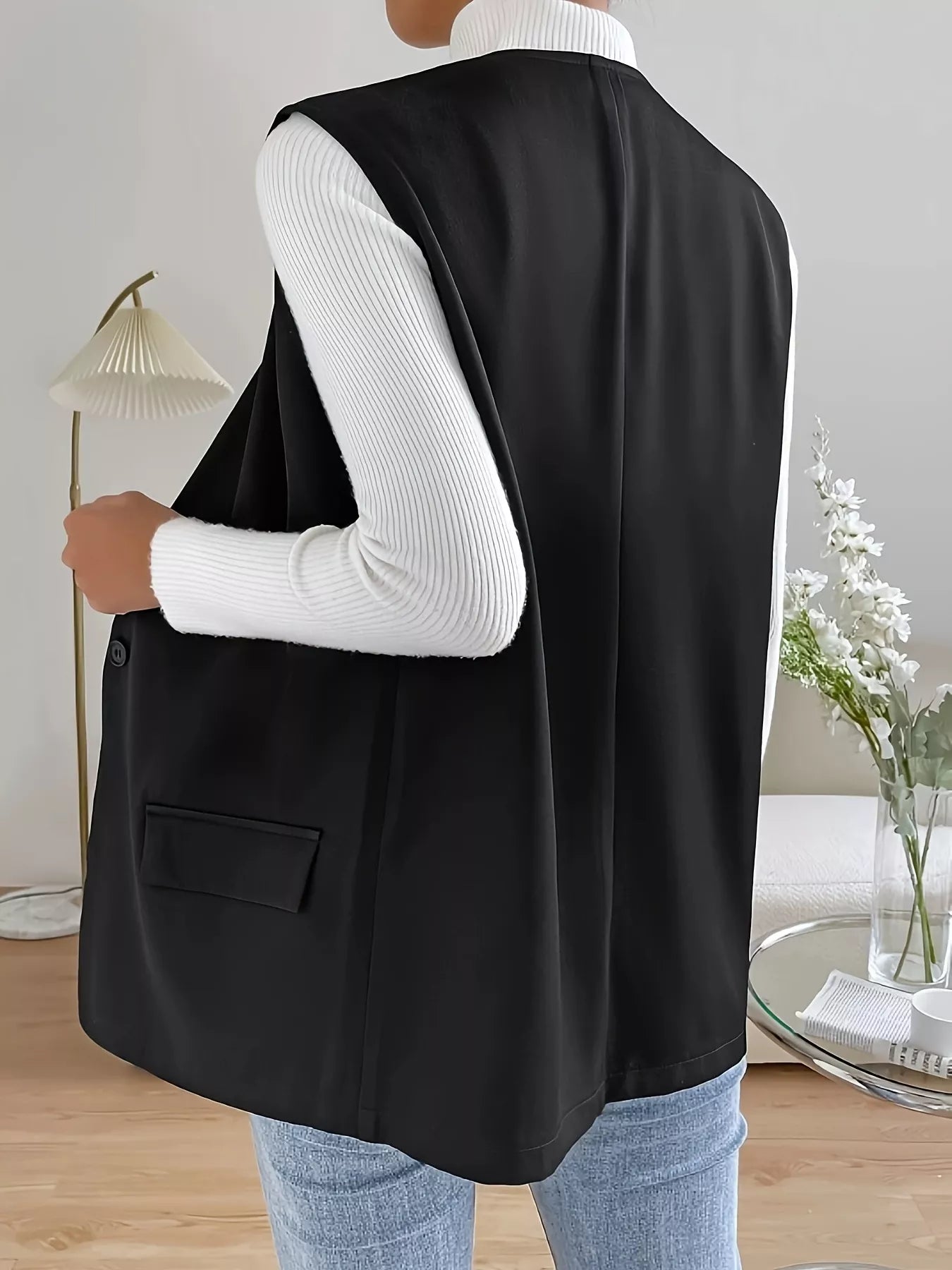One Button Vest Coat