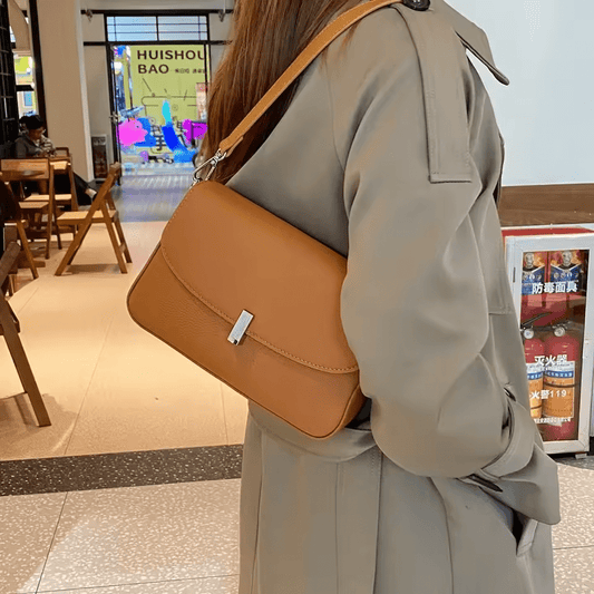Atelier Leather Shoulder Bag | Small Square Underarm, Cowhide, Zip Closure