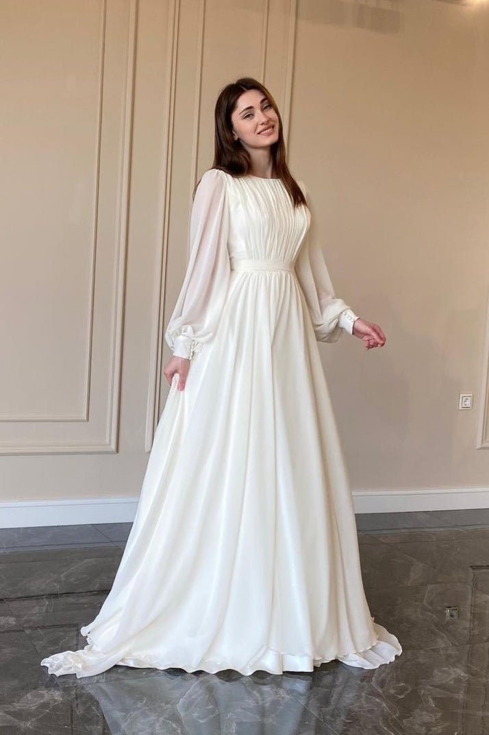| Sheer Maxi Dress with Lantern Sleeves and Pearl Detail