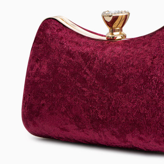 Velvet Clutch Bag with Flask