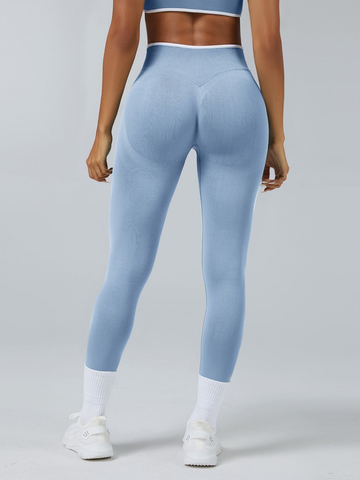 Color Matching Seamless High-waisted Hip Lift Exercise Yoga Pants