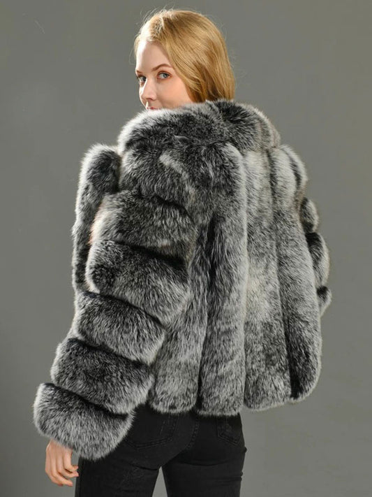 Fluffy Faux Fur Short Coat With Lapel Eco-friendly Winter Jacket For Women 2026