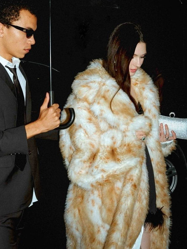 Leopard Faux Fur Coats Eco-friendly Winter Long Jacket For Women 2026