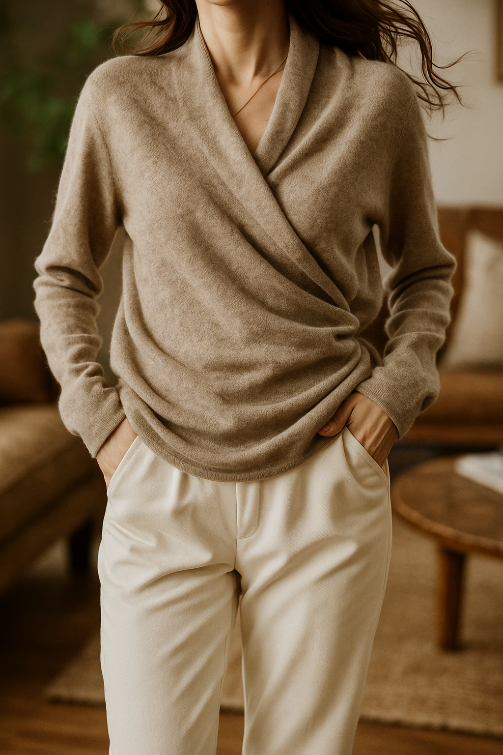 | V-Neck Knit Sweater