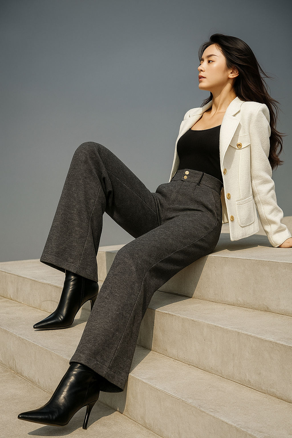 | Wool Wide-Leg Trousers
