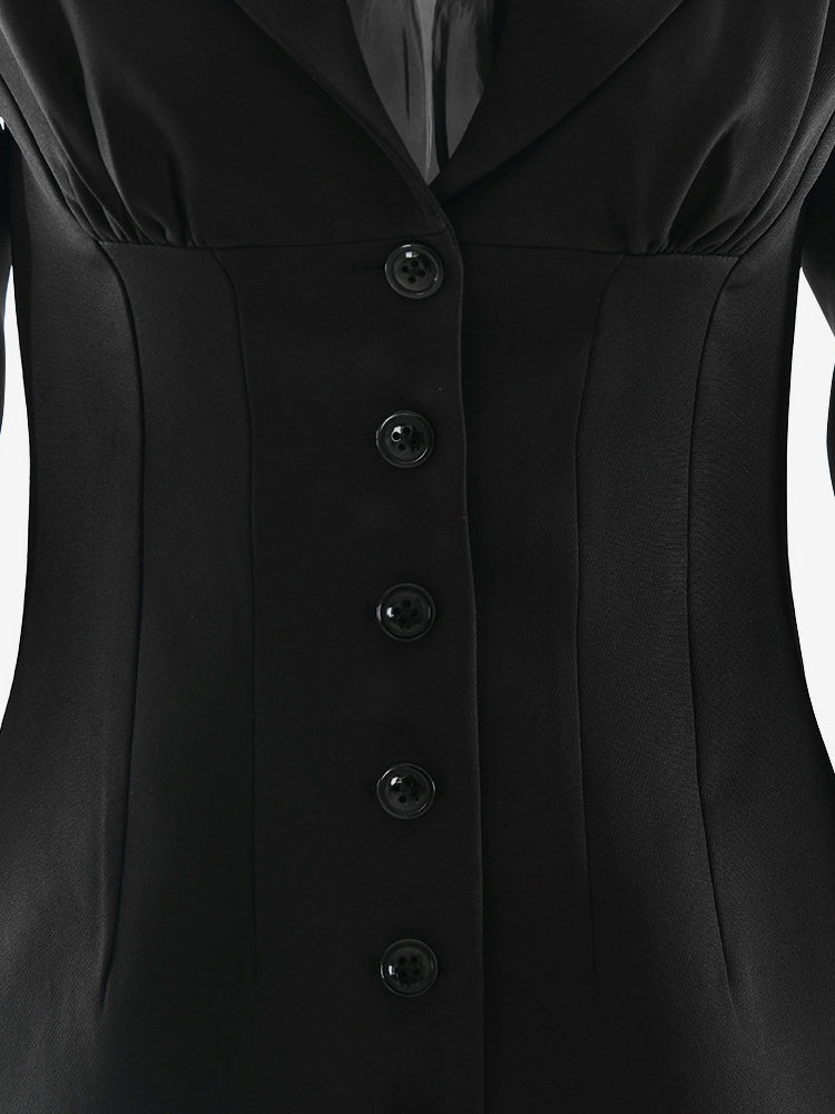Modern Blazer Padded Shoulder Ruched Bodycon Mini Dress For Women 2026