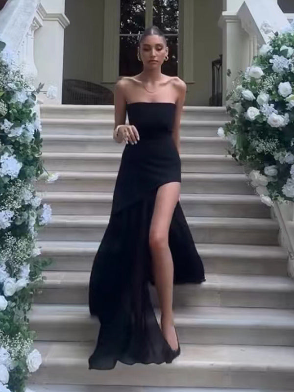 Halter Neck Layered Irregular Hem Sleeveless Maxi Dress For Women 2026