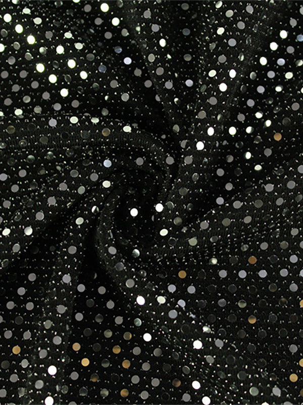 Shimmery Sequin Ruched Maxi Dress For Women - Black Boat Neck Long Sleeve Bodycon Gown - Spring Gala Party 2026
