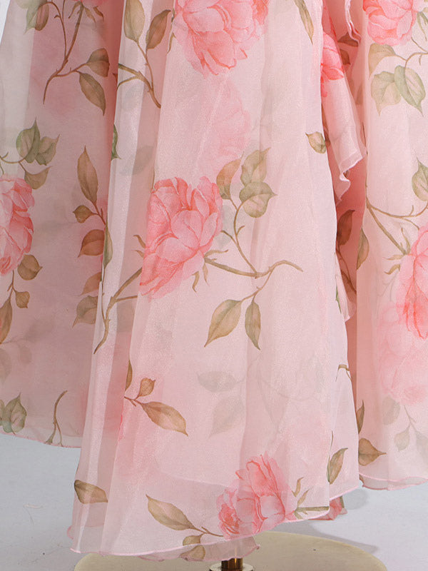 Pink Floral Off Shoulder Maxi Gown For Women Elegant Evening Style