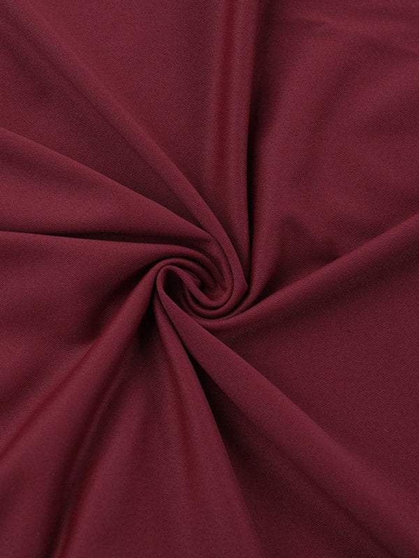 Two Piece Sets Burgundy Chic Dating V-Neck Backless Sleeveless Skirt Set