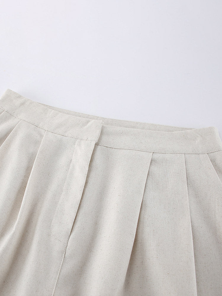 Women Spaghetti Strap V Neck Peplum Tank High Waist Pleated Wide Leg Pant 2 Piece Set
