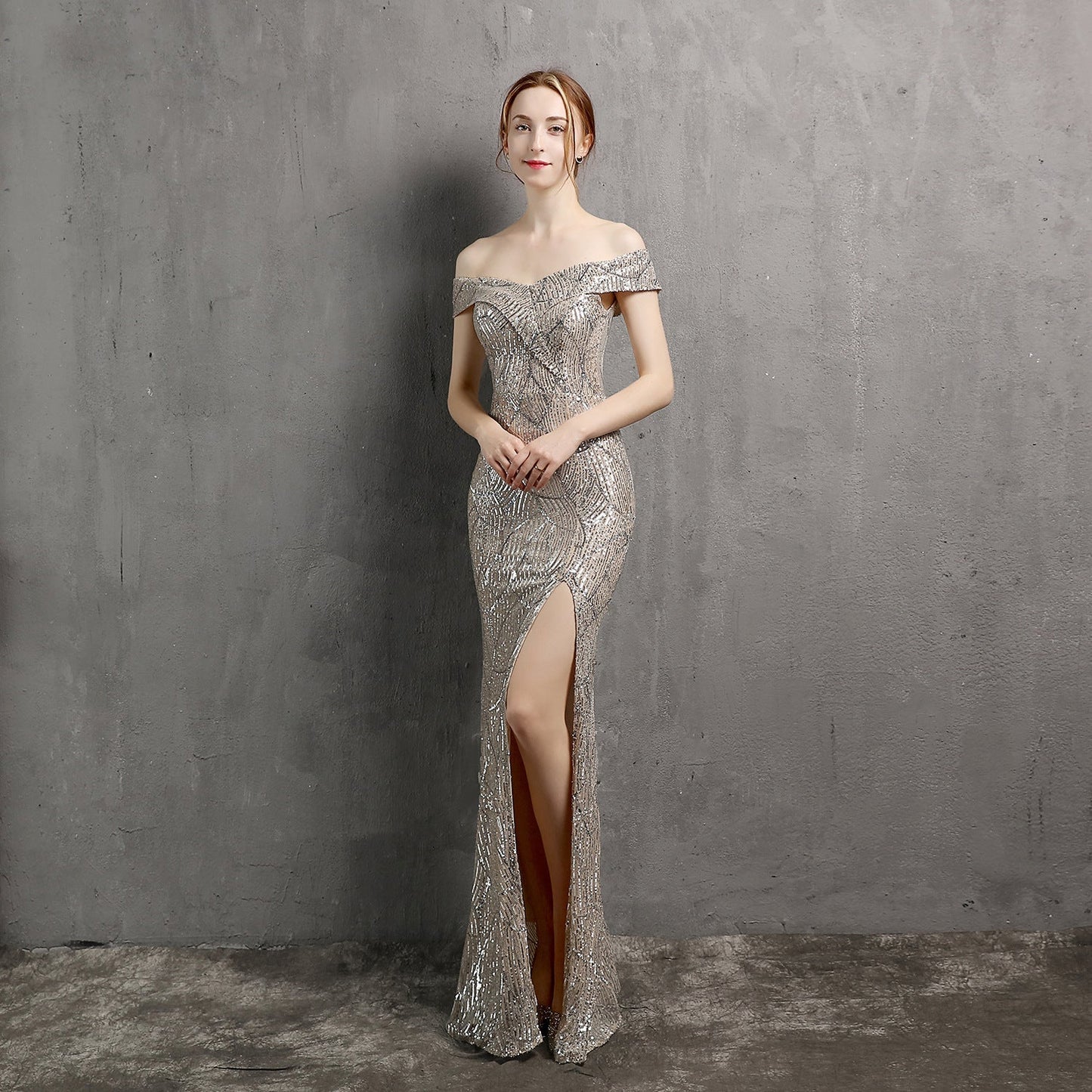 Fairy Dream Socialite Gathering Party Evening Dress Long Slimming Toast Dress Bride