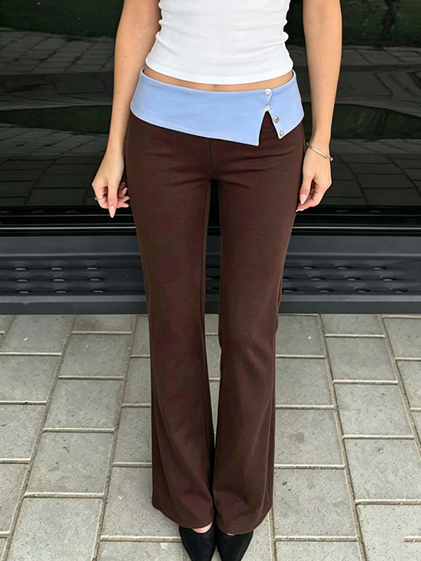 Color-Block Straight Leg Pants