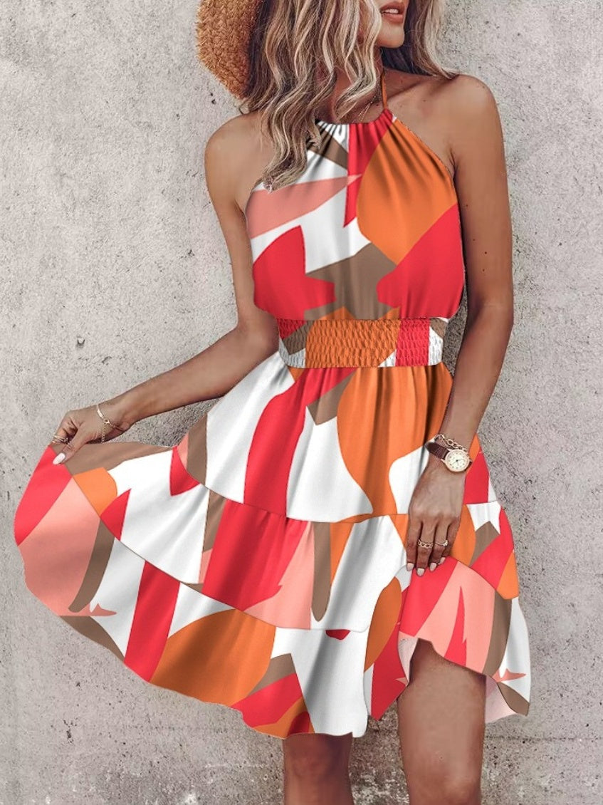Sexy Off-shoulder Halter Neck Short Dress