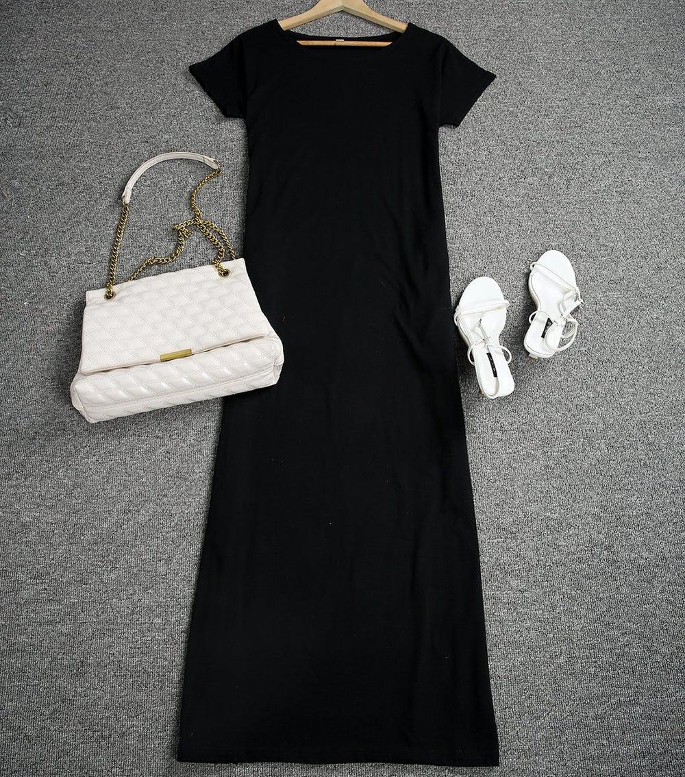 Off-Shoulder Dolman Sleeve Pocket Maxi Shirt Dress