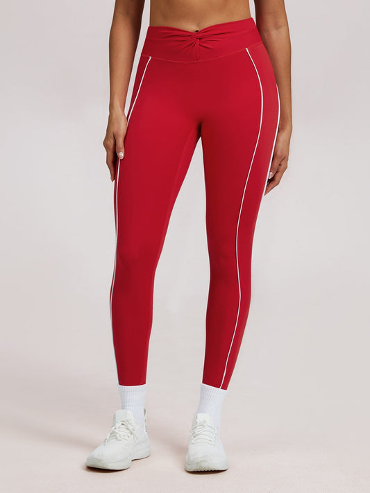 Color-blocked Twisted High-waisted Yoga Fitness Exercise Pants