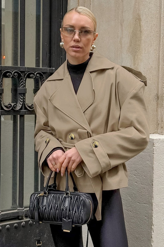 Fashionable Belted Trench Jacket