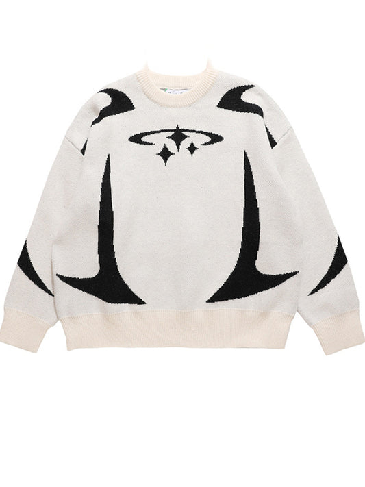 Motorcycle Print Oversized Sweaters