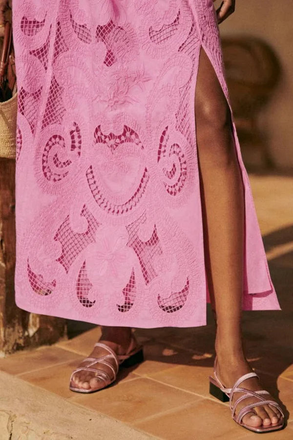 Santorini Embroidered Two-Piece Set