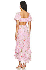 Floral Smocking Puff Sleeve Midi Dress