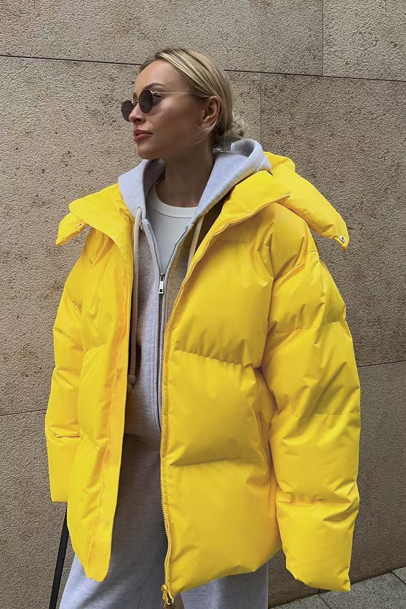 Heavy Duty Zipped Hooded Puffer Jacket