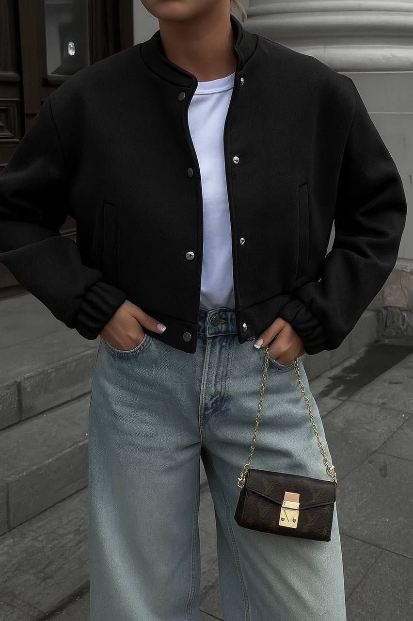 Short Wool Flight Jacket