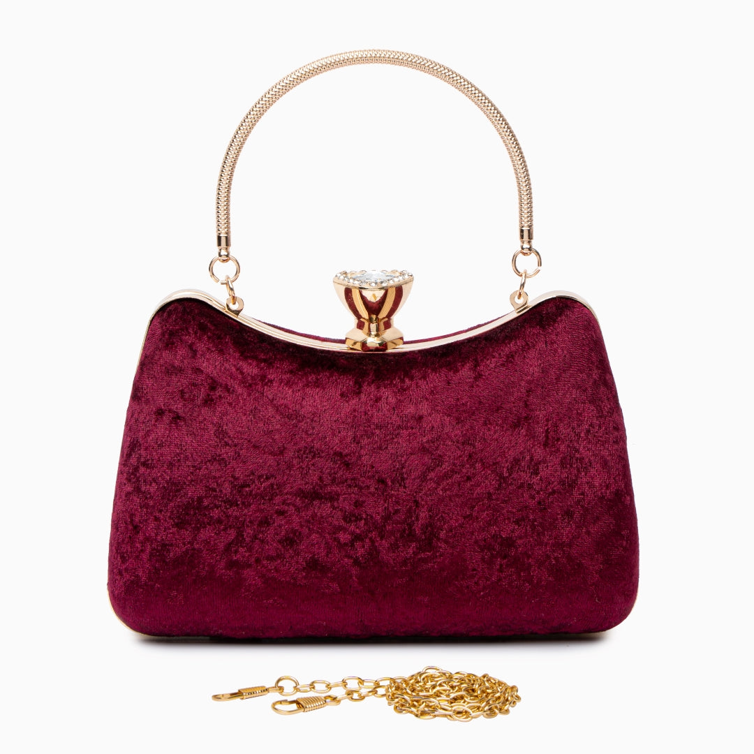 Velvet Clutch Bag with Flask