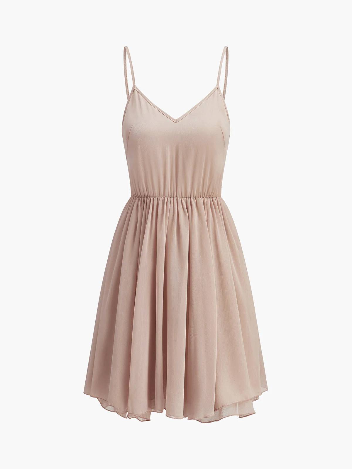 Semi-Sheer Chiffon Ruffle Cape And Mini Dress Suit
