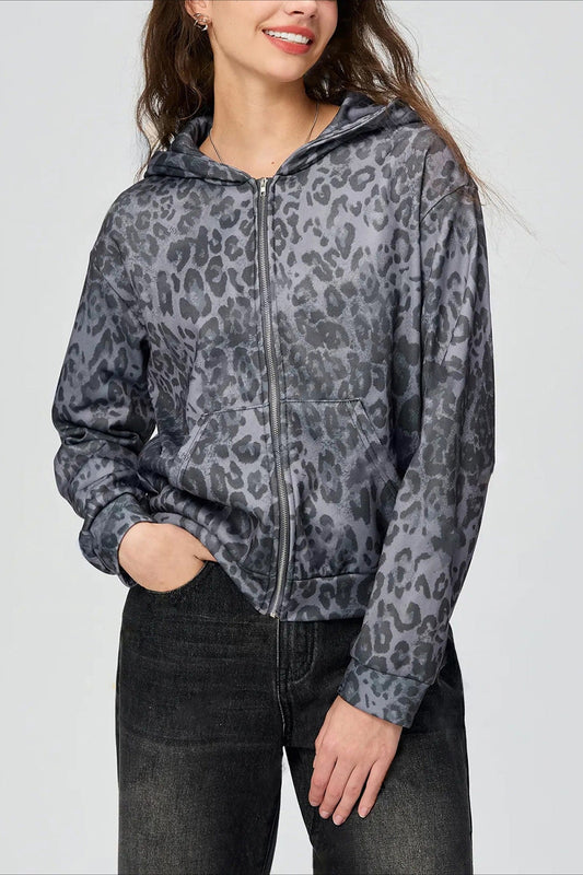 Solid Backless Mesh Zip Hoodie