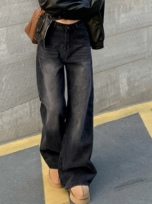 Vintage Black Wash Boyfriend Jeans
