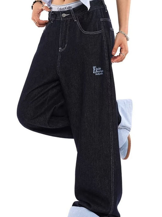 Design Sense Stitching Curling Boyfriend Jeans