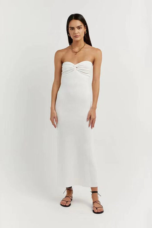 Twisted Front Knit Sweater Dress