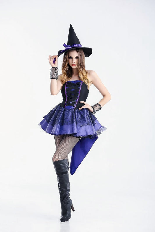 Purple Tailcoat Witch Halloween Costume