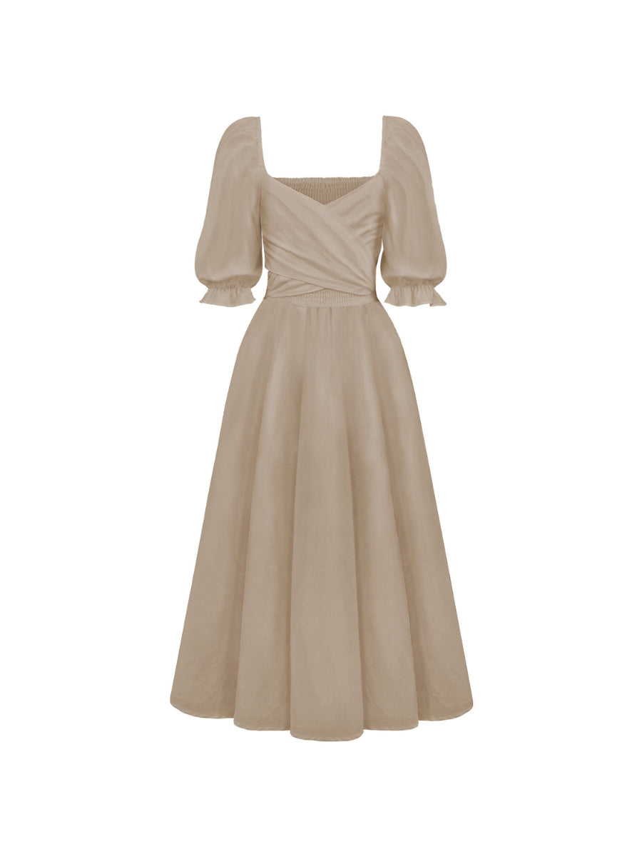 SUNSET SANDS TWO WAY WEARABLE MIDI DRESS - NEUTRAL