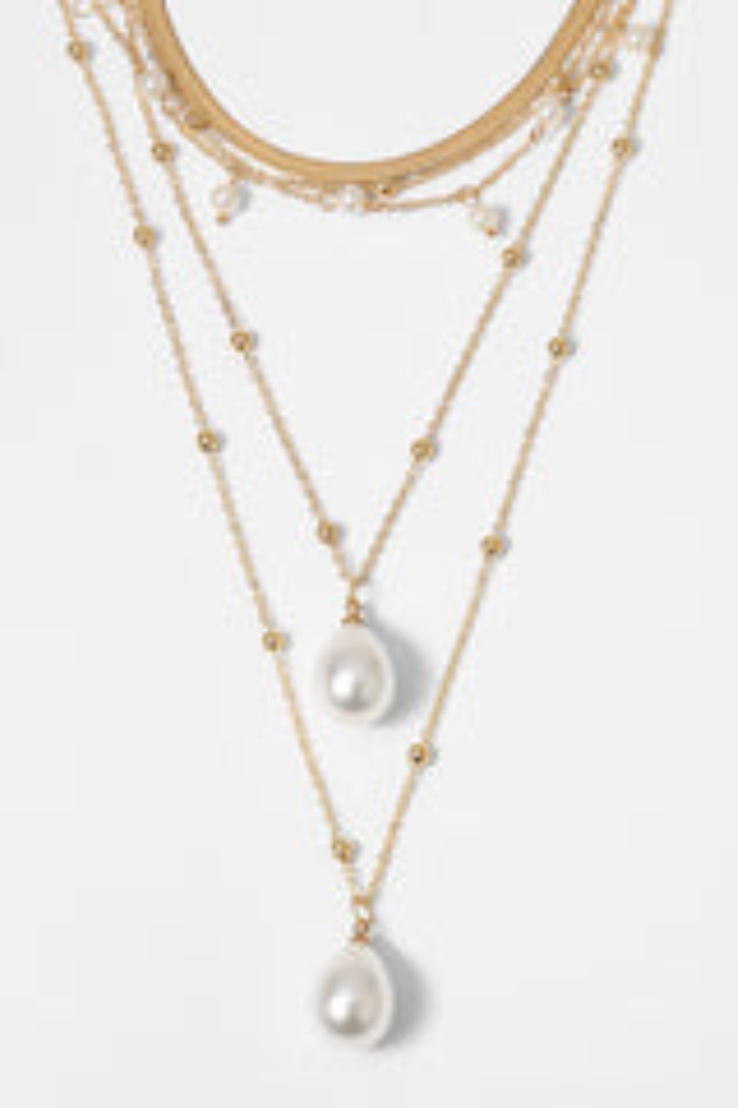 Vintage Chain Pearl Necklace