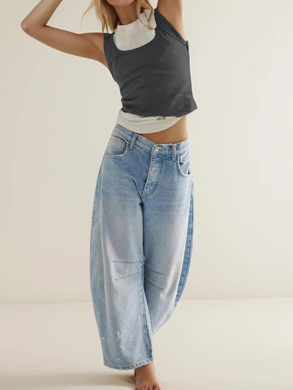 Solid Color Slim Fit Crewneck Tank Top